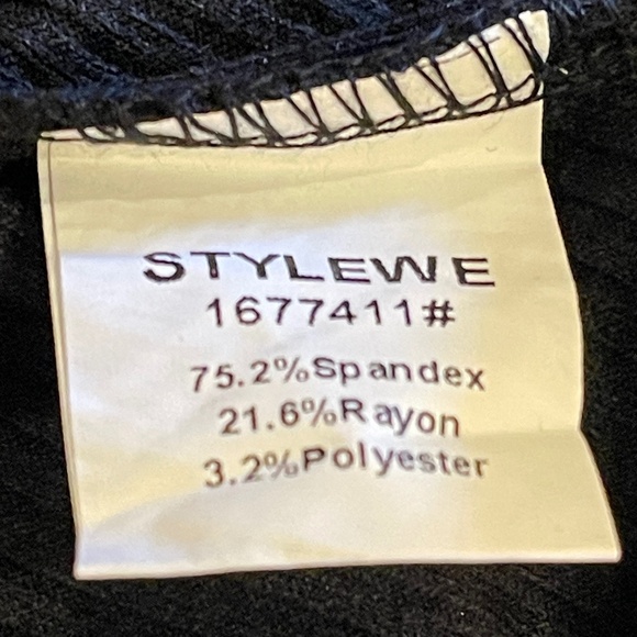 NEW! Stylewe Black Full Zip Ribbed High Neck Cardigan Silver Trim. NWT! - Picture 15 of 15